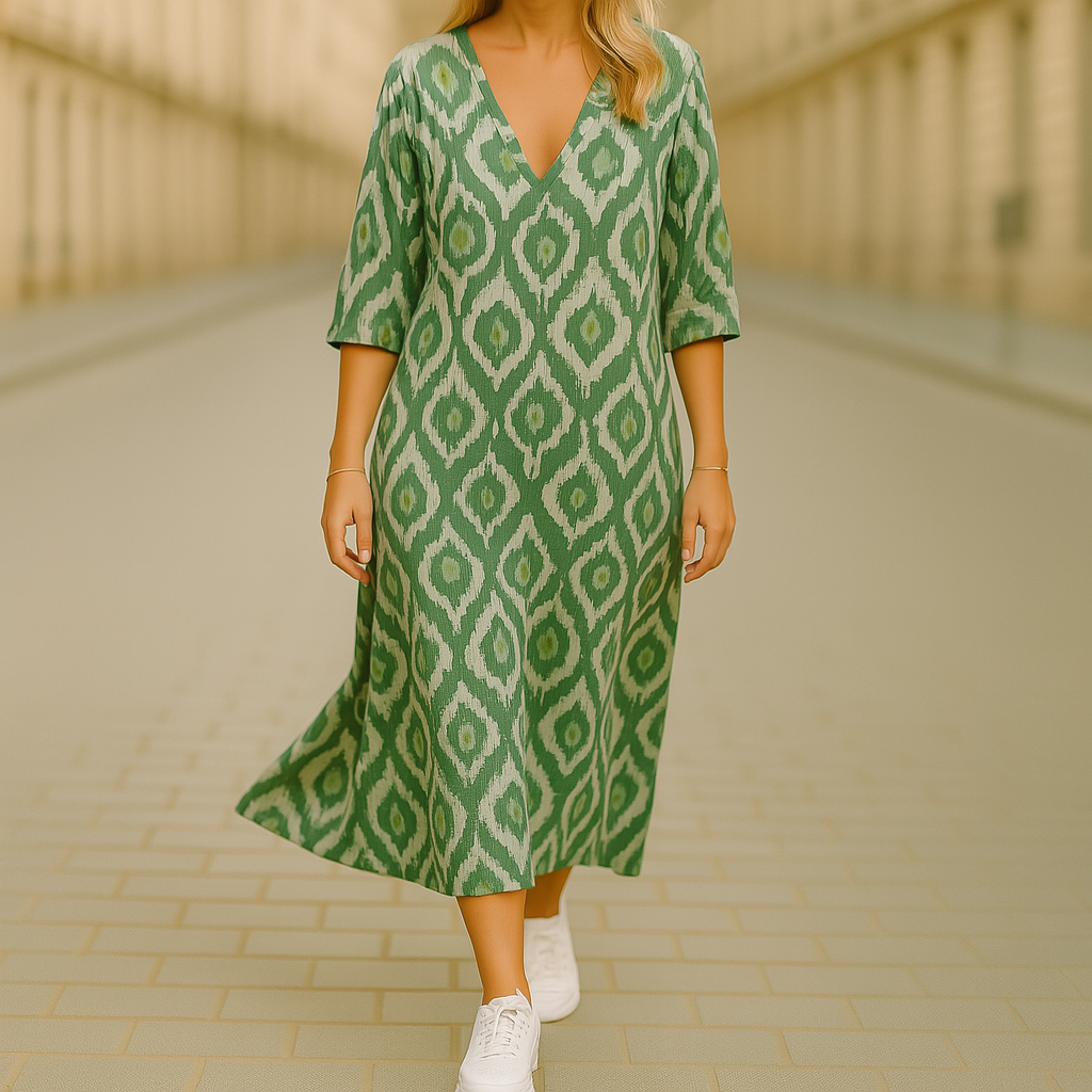 Bohemian Lange Jurk Met Print