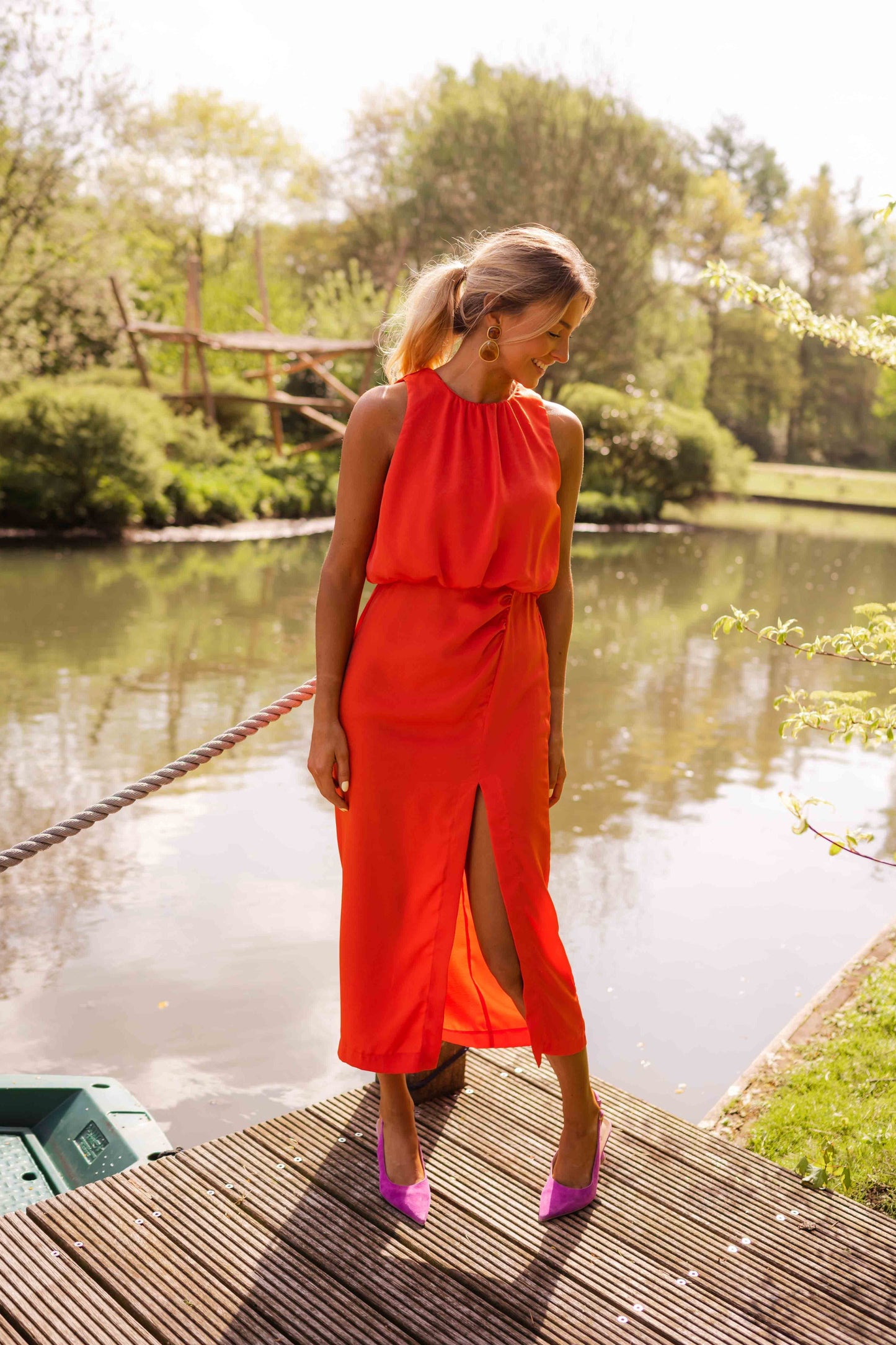 Alicia - Midi Jurk met split