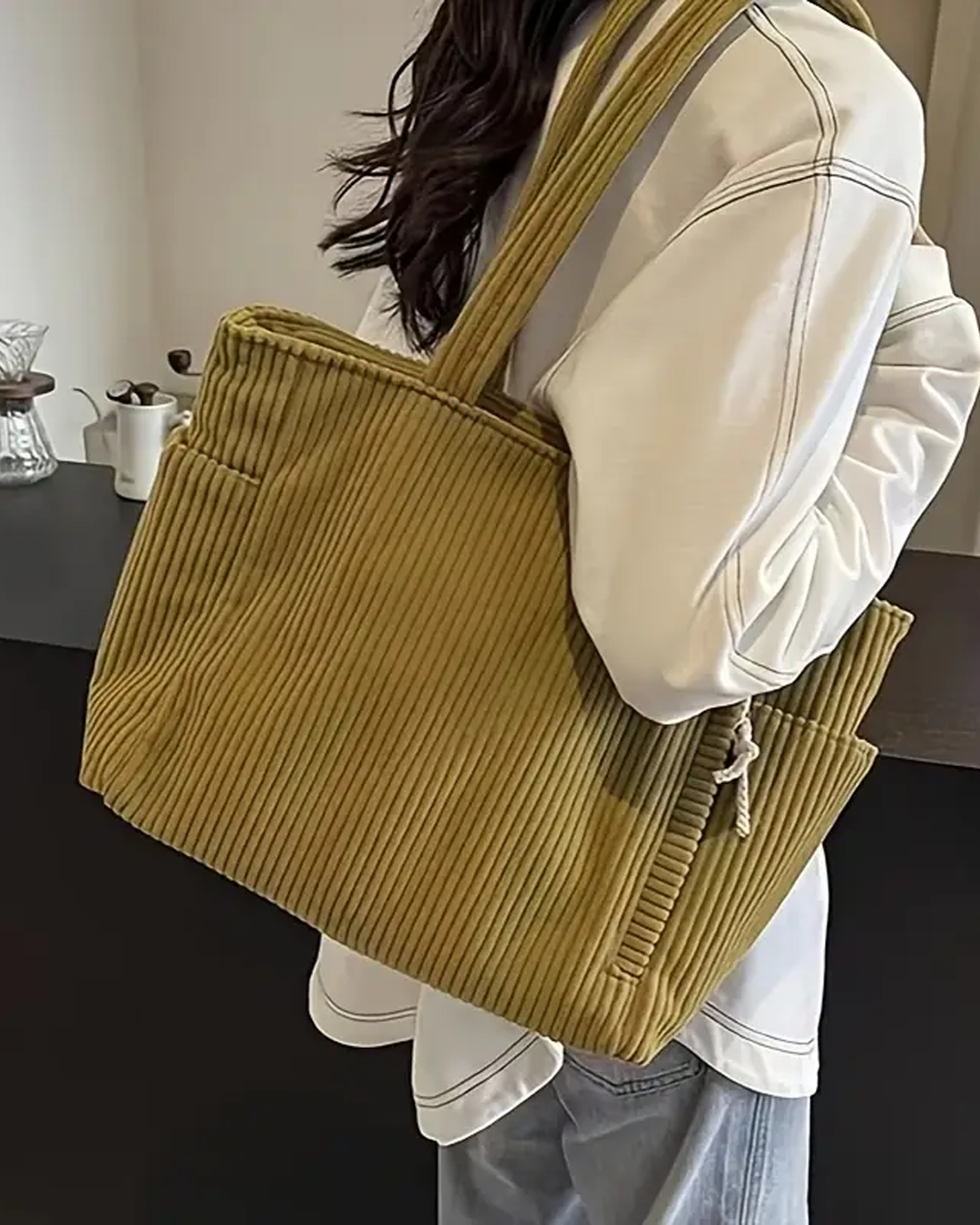 Jaimy - Geribde draagtas met koorddetail