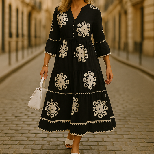 Midi Jurk met borduurdetail