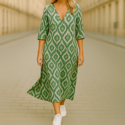Bohemian Lange Jurk Met Print