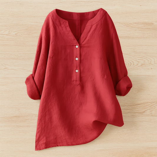 Luchtige Linnen Knoopblouse