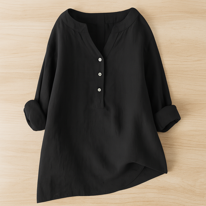 Luchtige Linnen Knoopblouse