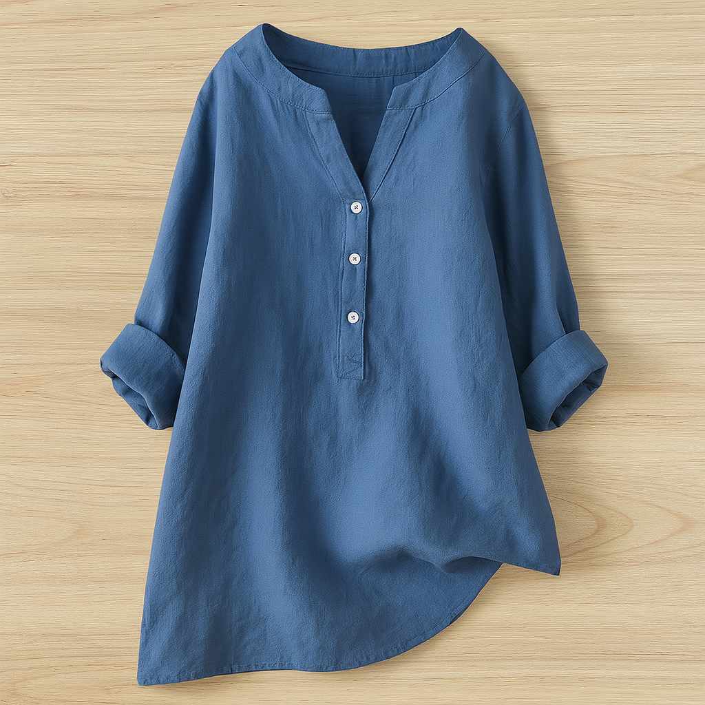 Luchtige Linnen Knoopblouse