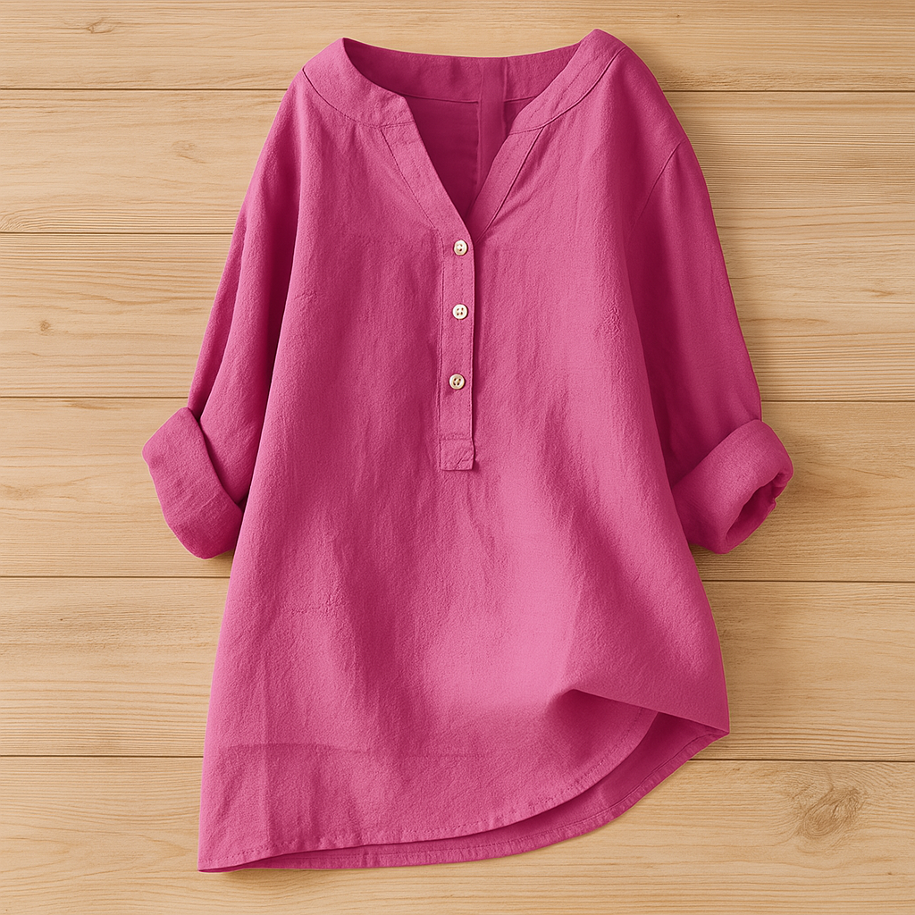 Luchtige Linnen Knoopblouse