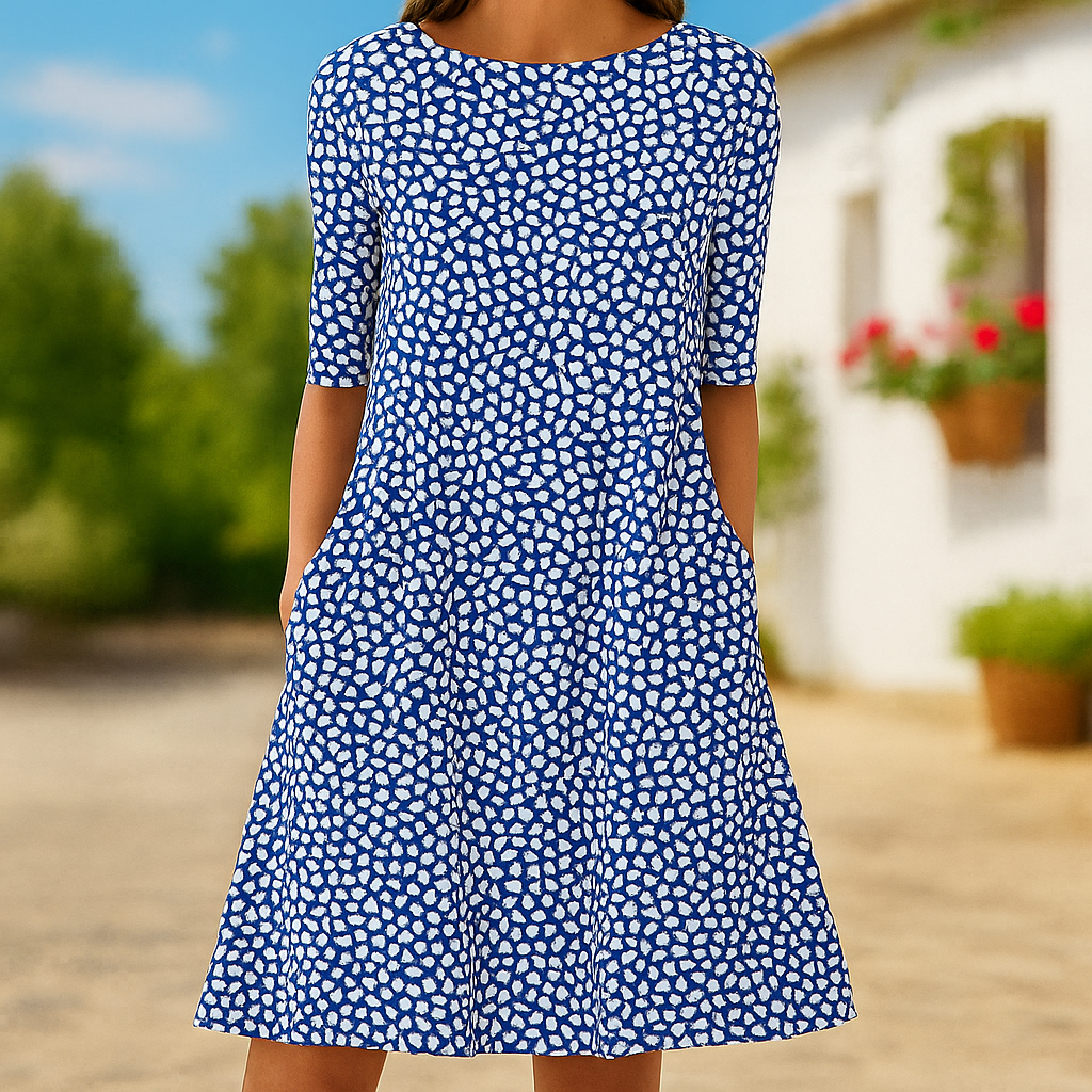 Romy - Midi jurk met kustbloemen