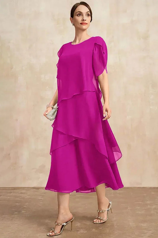 Luchtige Laagjesjurk Midi Fit