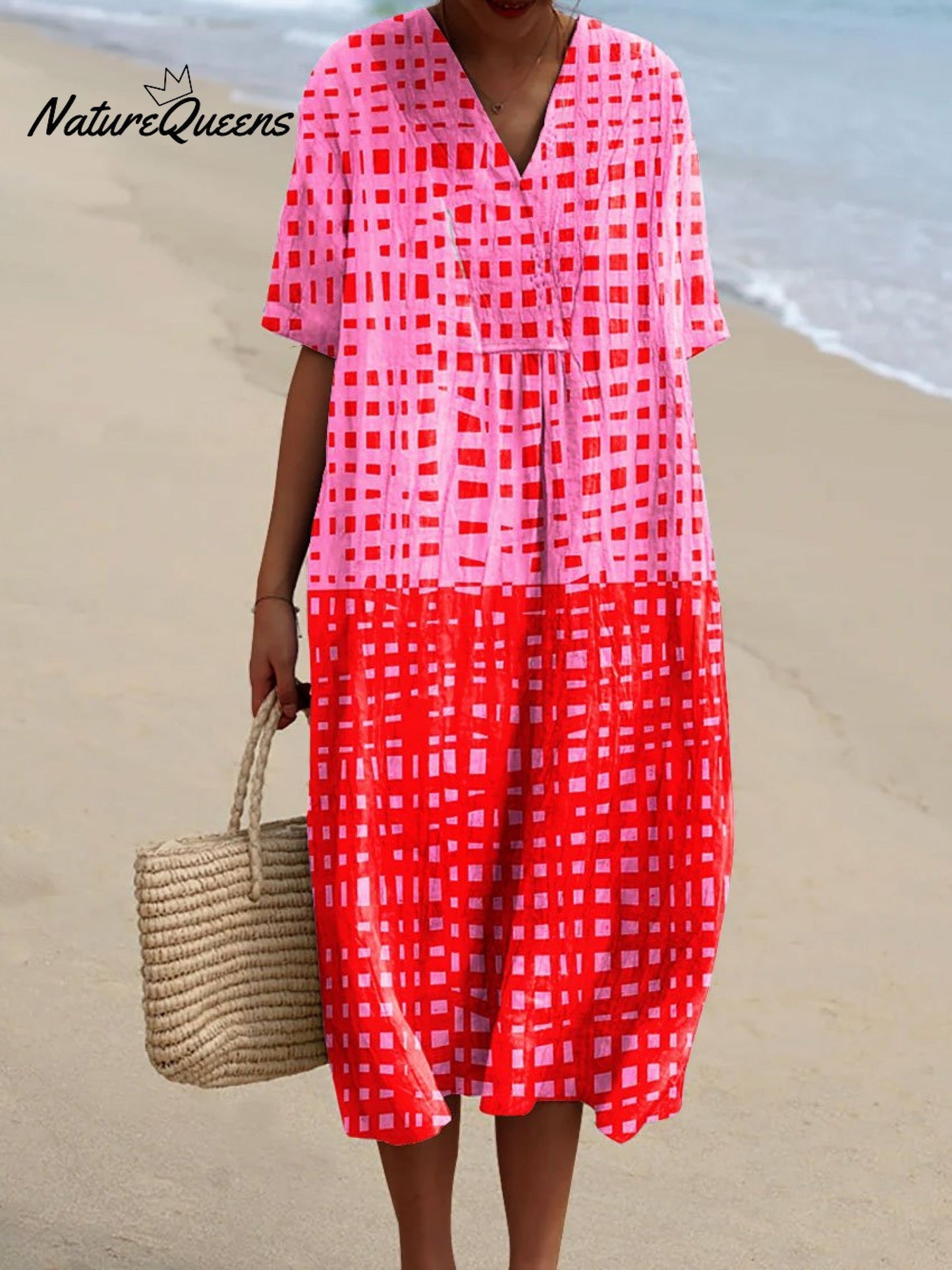 Robin - Bold Grid Jurk